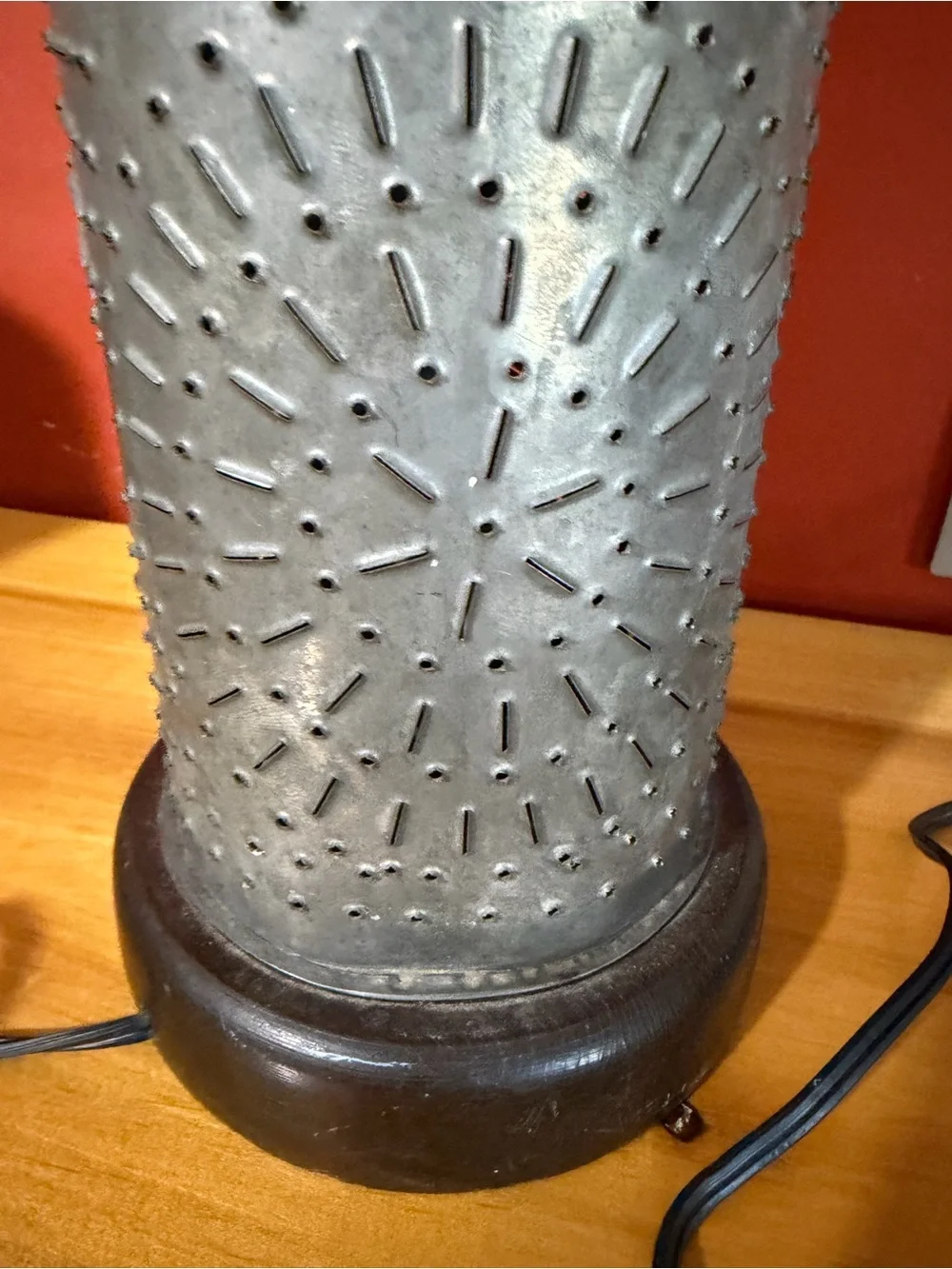 Vintage Revere Tin Punched Table Lamp